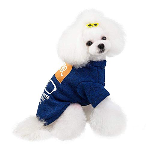 SDDSRTY Otoño E Invierno Abrigo Suéter para Perro Marca De Agua Chaqueta para Perro Camisa De Solapa Linda Ropa Abrigo Cálido para Perro Suéter Ropa,XS