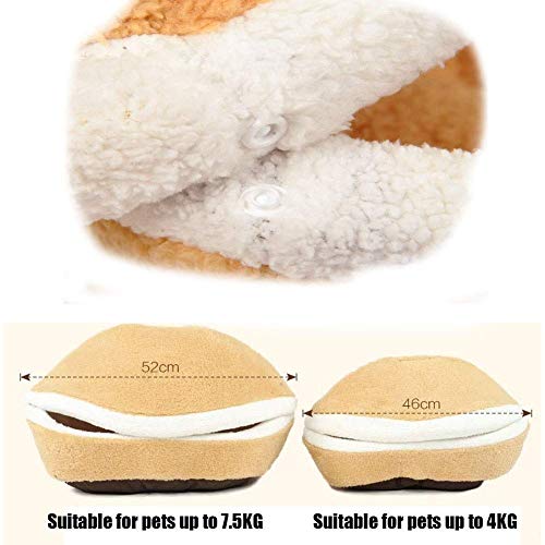 Shell Cat Cama, en Forma de Concha Desmontable Cama del Gato Hamburguesa del Animal doméstico Cama del Perro Saco de Dormir cálido y Confortable Cama for Gatos o Perros pequeños