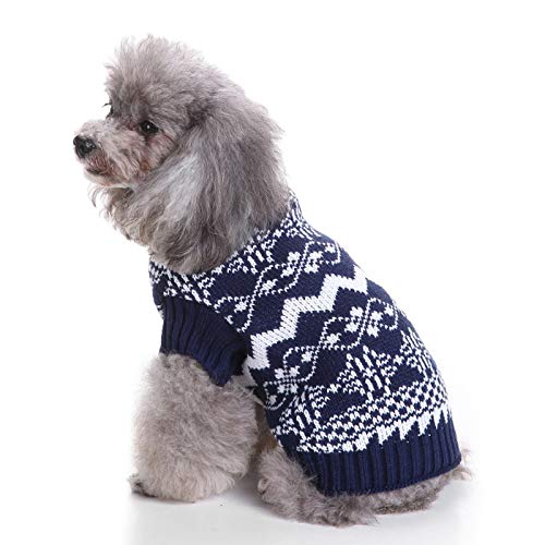 Shuda 1 pc Pull de Navidad para Animales domésticos Pull Perro otoño Invierno Azul Disfraces para Cachorro Grande Medio pequeño Perro (Black Friday Deals) -XL 34 * 42 * 36 cm