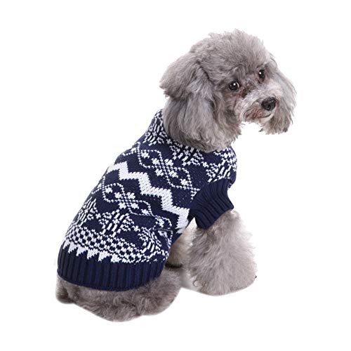 Shuda 1 pc Pull de Navidad para Animales domésticos Pull Perro otoño Invierno Azul Disfraces para Cachorro Grande Medio pequeño Perro (Black Friday Deals) -XL 34 * 42 * 36 cm