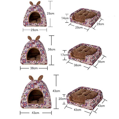 Shuda Cama para Mascotas Cama para Perro Gato Plegable Conejo Mascota Cálido Nido Cueva Sofá Casa Cama Black Friday Juguetes Hogar y Exterior 1Pcs 30X30X25CM