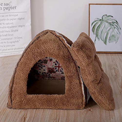 Shuda Cama para Mascotas Cama para Perro Gato Plegable Conejo Mascota Cálido Nido Cueva Sofá Casa Cama Black Friday Juguetes Hogar y Exterior 1Pcs 30X30X25CM