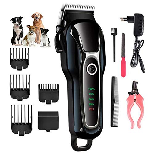 SIBEI Clippers Perro, Kit de Aseo Perro, Peluquería Canina Clippers, Perro Cortar el Pelo de Perro Clippers Trimmer Mascotas Peluquería Canina