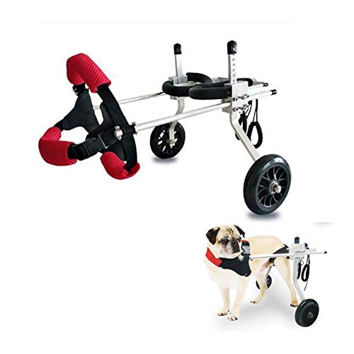 Silla de Ruedas Ajustable para Perros para Patas traseras, Patas traseras Silla de Ruedas Auxiliar para Mascotas, Silla de Ruedas Suave y cómoda para Perros pequeños/medianos/Grandes