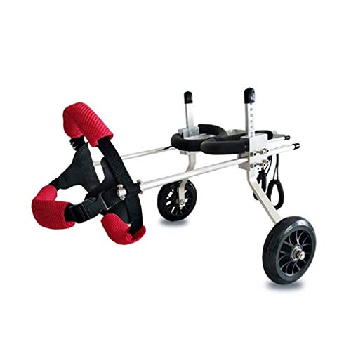 Silla de ruedas para mascotas Tamaño ajustable para el perro Hind Limb entrenamiento Scooter auxiliar, una variedad de modelos adecuados para 2-50 KG Ropa para mascotas ( Color : Red , Tamaño : XXS )