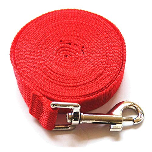 SITAOTU Correa Perro 3M / 6M / 10M / 15M / 20M / 30M / 50M Collares para Perros Grandes Cuerda De Nylon Correa Larga para Perros Mascota Cachorro Entrenamiento Cuerda De Plomo 10M Rojo