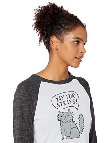 Skechers Women's Bobs for Dogs and Cats 3/4 Length Graphic Baseball T-Shirt