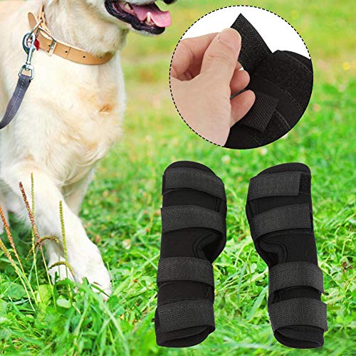 Smandy Almohadillas para la Rodilla del Perro, 1 par de Perro Patas traseras Brace Mascota Lesión quirúrgica Vendaje del Vendaje Cura Protector de la Herida(Negro, l)