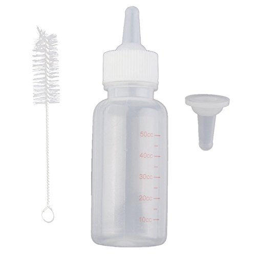 SODIAL(R)(R) Juego de Biberon para Gatito Perro 50ml Botellas de animal domestico - blanco