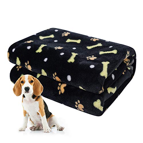 softan Manta para Mascotas, Manta para Perros esponjosa para Perros pequeños, medianos y Grandes, Manta de Cachorro Lavable para Perros Cama, 60 x 80cm, Negro