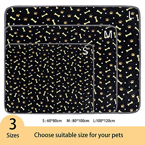 softan Manta para Mascotas, Manta para Perros esponjosa para Perros pequeños, medianos y Grandes, Manta de Cachorro Lavable para Perros Cama, 60 x 80cm, Negro