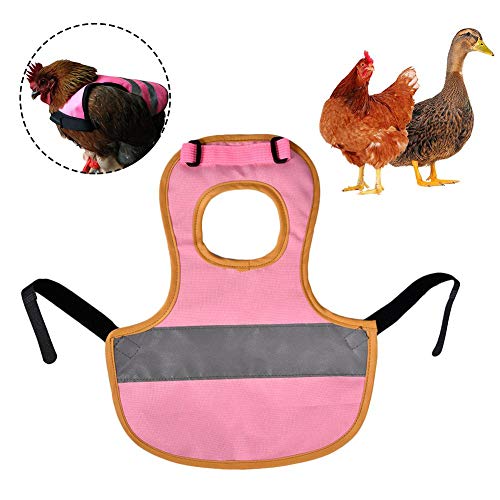 Sponsi El Delantal de Silla de gallina de Aves de Corral Protege la Pluma de Pollo para Animales, Suministros para Mascotas, Rosa/Negro Adorable