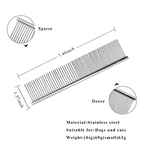 Stainless Steel Pet Grooming peine, zimingu shedding peine Herramientas Caniche Finishing Mantequilla Comb Cuidado perro y gato Profesional Peine