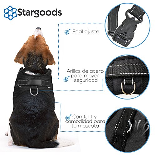 Stargoods Juego de arnés para Perro, Chaleco Ajustable para Mascotas sin tirones con asa y Correa Reflectante