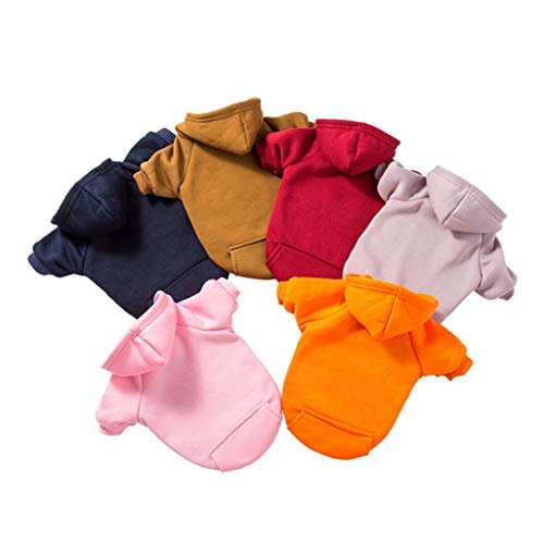 Sudadera para Mascotas de Invierno Abrigo de Perro de Color sólido Sudadera con Capucha Conjuntos de Mascotas cálidas Ropa de Yorkshire de Chihuahua