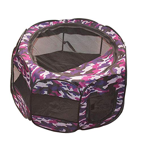 tackjoke Parque Infantil Portátil para Mascotas, Parque Cachorro Octogonal Plegable para Camuflaje con Cubierta De Malla De Perrera De 8 Paneles, Valla Impermeable Y Lavable para Tienda De Right