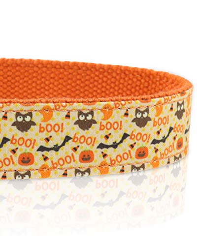 Taglory Collar Perro Ajustable,Estilo Único Collar Adiestramiento para Perros Grandes,40-60cm Naranja Halloween