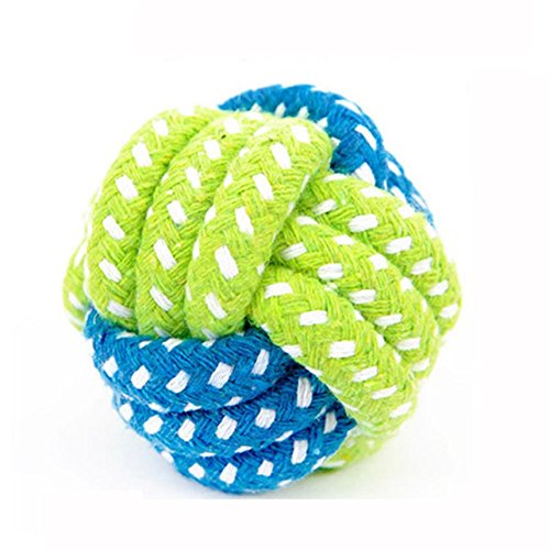 takestop® Juego Pelota Cuerda Perro de Tirar Jugar Juguete Pelota Nudo mascar Dientes mastica adiestra Perros Accesorio Animales Domésticos