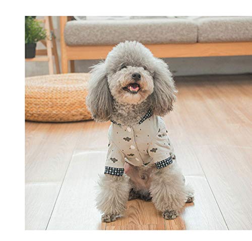 TAYIBO Invierno Abrigo de Perro para Perros pequeños,Gorra con Abrigo de algodón de Cuatro Patas, Oso de Peluche Bomeibi otoño e Invierno, Gris_L