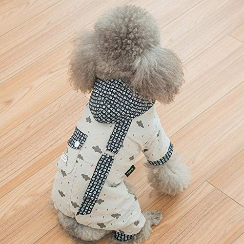 TAYIBO Invierno Abrigo de Perro para Perros pequeños,Gorra con Abrigo de algodón de Cuatro Patas, Oso de Peluche Bomeibi otoño e Invierno, Gris_L