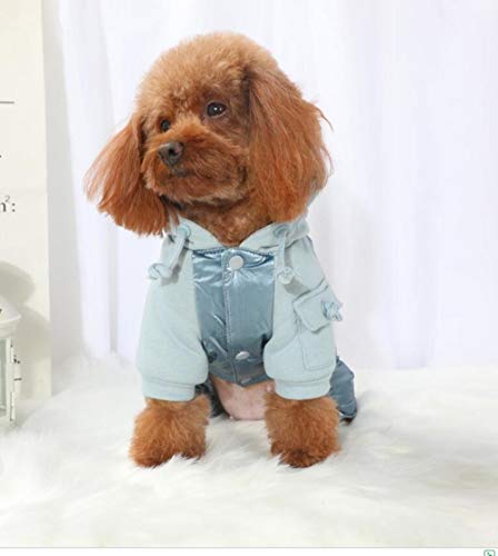 TAYIBO Invierno Abrigo de Perro para Perros pequeños,Ropa para Mascotas de otoño e Invierno, Perros pequeños Que Ropa de Oso Ropa de Peluche de Cuatro Patas - Azul_M