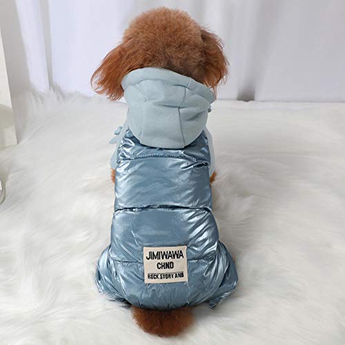 TAYIBO Invierno Abrigo de Perro para Perros pequeños,Ropa para Mascotas de otoño e Invierno, Perros pequeños Que Ropa de Oso Ropa de Peluche de Cuatro Patas - Azul_M