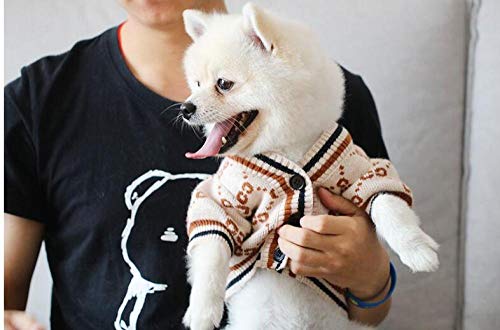 TAYIBO Mascota Perrito Ropa de Invierno,Mascotas de Peluche para la Ropa de otoño e Invierno, los suéteres Son más Que Osos, más Gruesos para Mantenerse Calientes - Beige_S