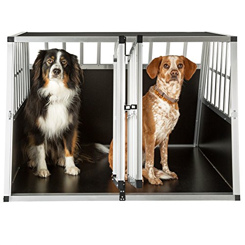 TecTake 800350 Transportín de Aluminio para Perros, Transporte de Viaje para Mascotas Trapezoidal - Disponible en Varios Modelos (Sin Pared Divisoria/104x90,5x69cm | No. 402226)