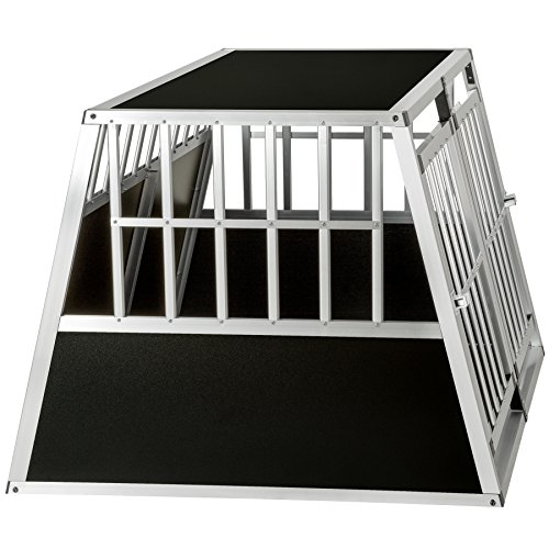 TecTake 800350 Transportín de Aluminio para Perros, Transporte de Viaje para Mascotas Trapezoidal - Disponible en Varios Modelos (Sin Pared Divisoria/104x90,5x69cm | No. 402226)