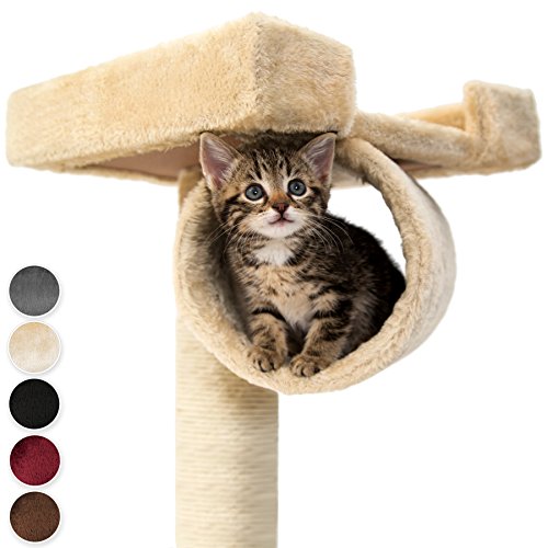 TecTake Rascador para Gatos Árbol para Gatos Sisal Juguetes 141 cm (Negro | no. 401855)