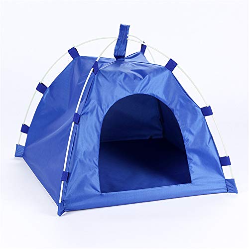 TFWJ Mascotas Carpas Casa Portátil Respirable Plegable al Aire Libre Cómodo Patio Porche Balcón Viajes Oxford Paño Perrera,Blue