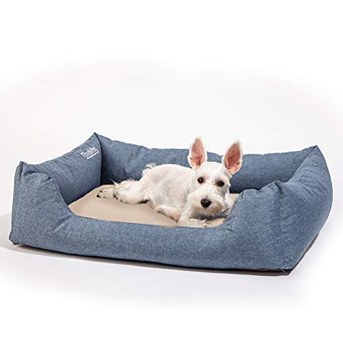 ThinkPet Cama ortopédica para Perros Natural, 2 Fundas Lavables extraíbles para sofá, 95% colchón de Espuma de Memoria de 3"de Coco-látex, Resistente al Agua