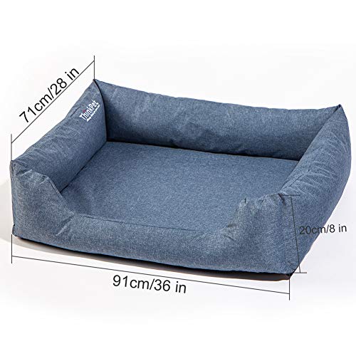 ThinkPet Cama ortopédica para Perros Natural, 2 Fundas Lavables extraíbles para sofá, 95% colchón de Espuma de Memoria de 3"de Coco-látex, Resistente al Agua