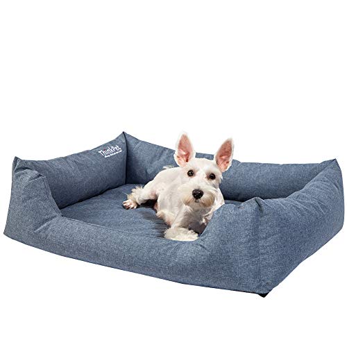 ThinkPet Cama ortopédica para Perros Natural, 2 Fundas Lavables extraíbles para sofá, 95% colchón de Espuma de Memoria de 3"de Coco-látex, Resistente al Agua