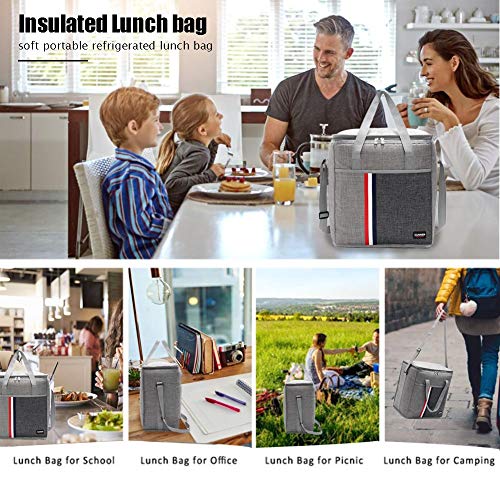 Thrivinger Bolsa Refrigerada Mejorada, Fabricada por Oxford Y Papel De Aluminio No Tóxico/Diseño De Doble Cremallera Reforzada/Impermeable Y Aislada Ideal para Actividades Al Aire Libre