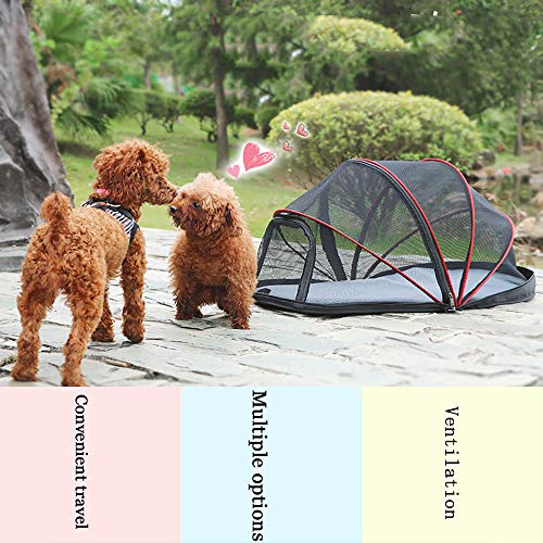 Tienda De Casas para Perros, Plegable Portátil para Acampar Al Aire Libre Casa para Perros Cómoda Cama para Mascotas De Viaje, Tienda para Ejercicios con Parque De Transporte, Camping (Gray,All Net)