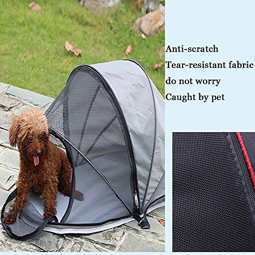 Tienda De Casas para Perros, Plegable Portátil para Acampar Al Aire Libre Casa para Perros Cómoda Cama para Mascotas De Viaje, Tienda para Ejercicios con Parque De Transporte, Camping (Gray,All Net)