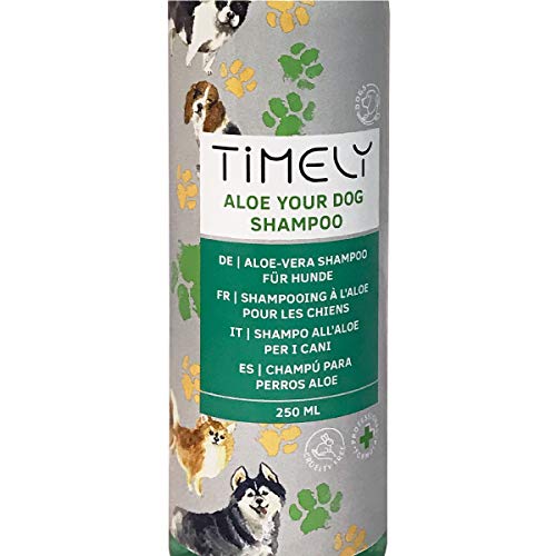 Timely - Aloe Your Dog, champú delicado para perros de pelo suave (pack de 4 x  250 ml)