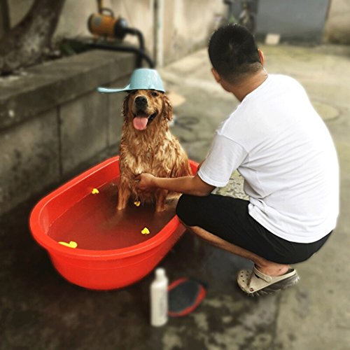 Tina de baño plástica del Perro, Tina de baño del Perro del Gato del Animal doméstico, Piscina del Animal doméstico Interior y al Aire Libre, 103 * 62.5 * 26.5cm, Rojo