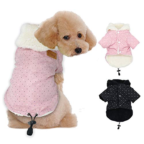 Tineer Pet Puppy Little Star Coat, Perro de Mascota Cálido Invierno Ropa Cachorro Suéter Ropa Ropa para Perros (S, Rosado)