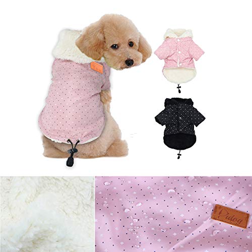 Tineer Pet Puppy Little Star Coat, Perro de Mascota Cálido Invierno Ropa Cachorro Suéter Ropa Ropa para Perros (XL, Rosado)