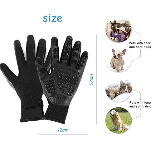 ToDo Guantes de Aseo y Masaje para Mascotas,Diseño de 5 Dedos,Retiro del Pelo y Aparato de Masaje, Promover la circulación de la Sangre, Masaje de Mascotas para Perros, Gatos, Conejo,Caballos