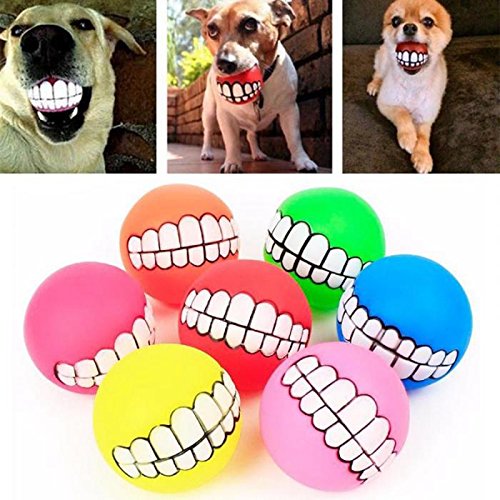 TOOGOO Juguete de Pelota chirriante para Perro Juguete para Dientes Divertido Masticar con Sonido chirriante Juguetes de los Perros