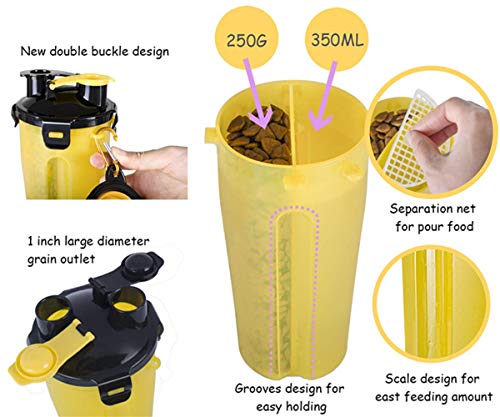 Topren Botella de Agua para Perro, Platos de Viaje para Gato, 2 Piezas portatil de Silicona Plegable Viajes Alimentacion Plato alimentador Tazon Agua, Resina Plástica ABS Ambiental