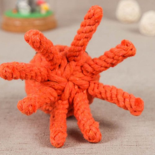 Toruiwa Animal Octopus Cuerda de algodón tejido mascota juguete resistente al beso masticar dientes juguete de entrenamiento para mascota gato perro mascota suministros 1 pieza Color al azar