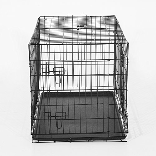 Transportin Perros 106x71x76 cm 2 Puertas Jaula con Asa Transporte Reja de Alambre de Hierro