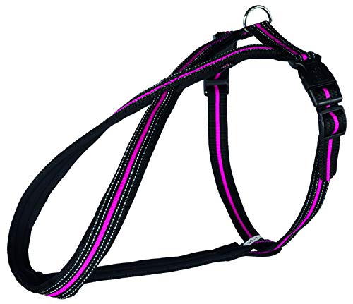 Trixie 20982 Arnés Confort Fusion, 45-70 cm / 23 mm, Negro-Rosa, M