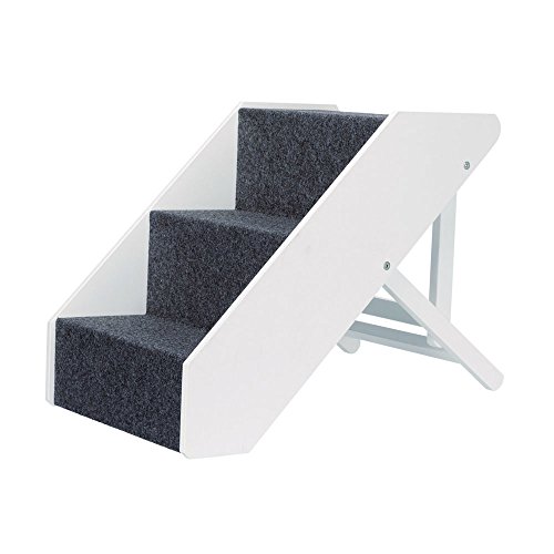 Trixie 39488 - Escalera para Animales de compañía (Ajustable, 3 Niveles, 40 x 67 cm), Color Blanco