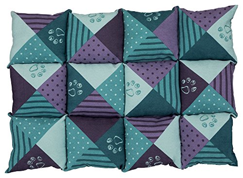 Trixie Colchoneta para Perros Mascotas - Alfombra para Perros Manta para Mascotas Cojin para Perros Cálida Protección Patchwork 70×50cm Verde Lila