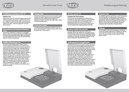 TRIXIE Comedero Autom. TX2, 2x300 ml, 27x7x24 cm, Gris/Ng